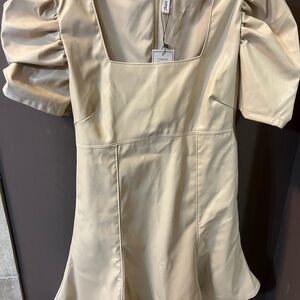 Cream Puff Sleeve Dress